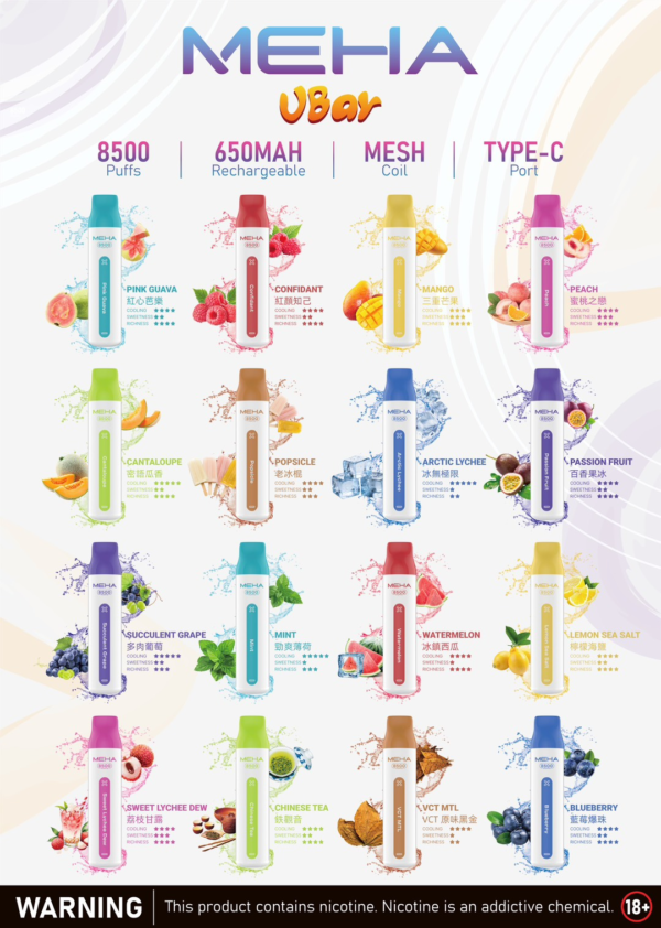 MEHA魅嗨拋棄式8500口 / 可充電