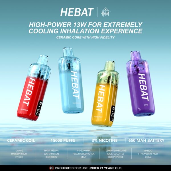 HEBAT喜貝七代拋棄式 / 15000口可充電 / 可愛繽紛系列